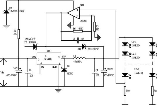 XL4005+LM358LEDоƬ·